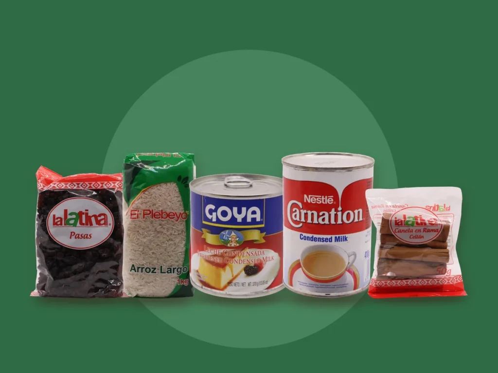 Productos de Dale Sabor para preparar Arroz con leche