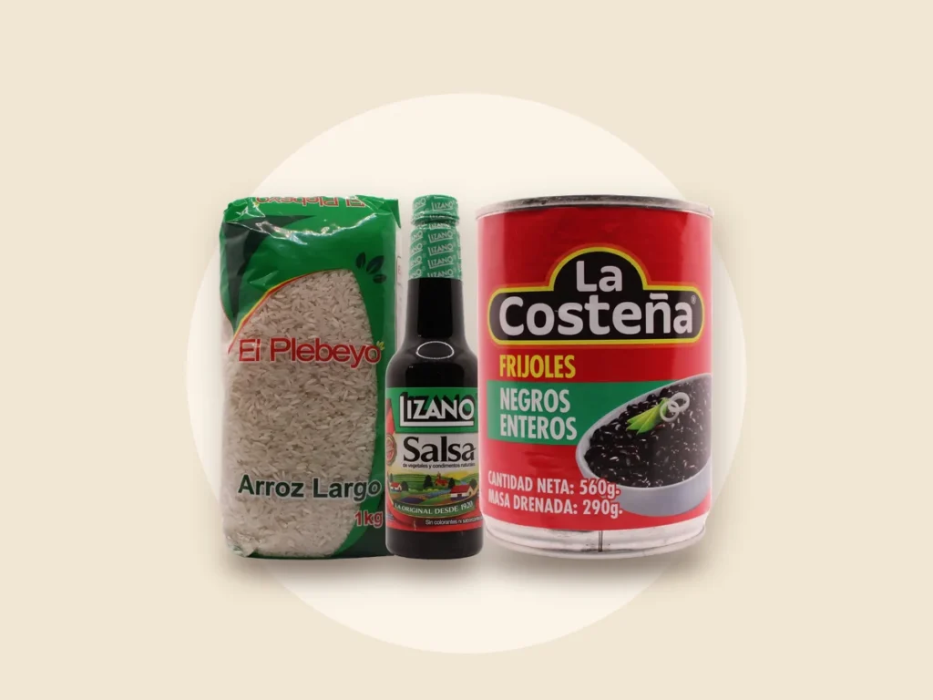 Productos de Dale Sabor para preparar Gallo pinto